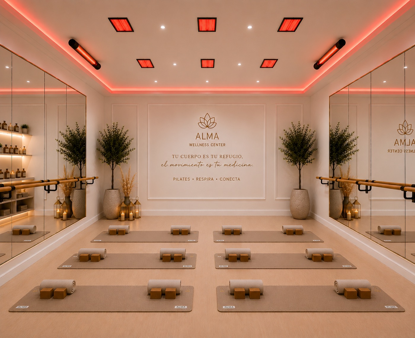Salón de Pilates Mat Hot de ALMA Wellness Center