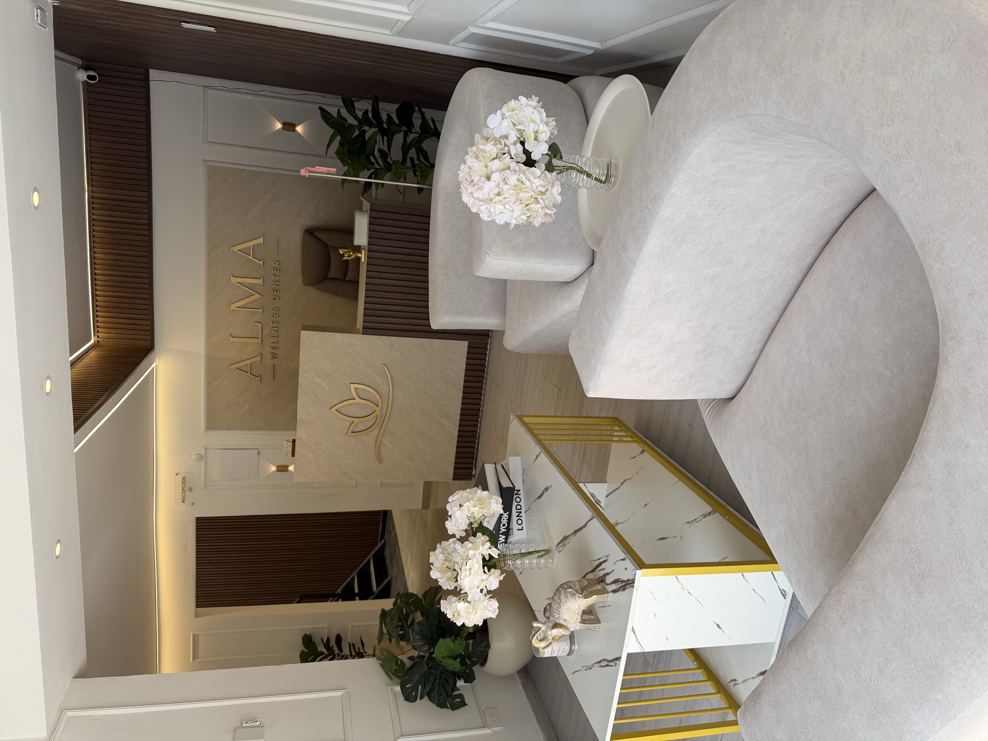 Recepción de ALMA Wellness Center en Medellín